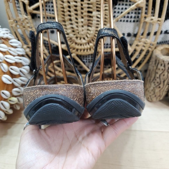 Dansko Jovie Slingback Coffee Swirl Sandals Snake Cork Sole Leather Women 8.5-9 - Picture 9 of 13